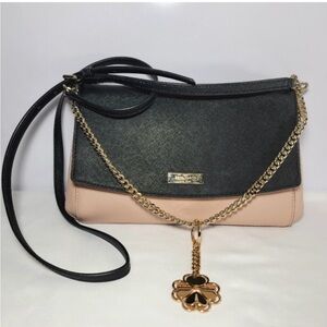 kate spade Black and Blush Two-Tone Crossbody with Gold Charm